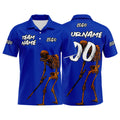 Custom Football Polo Shirts  Add Your Unique Logo/Name/Number Blue enthsush