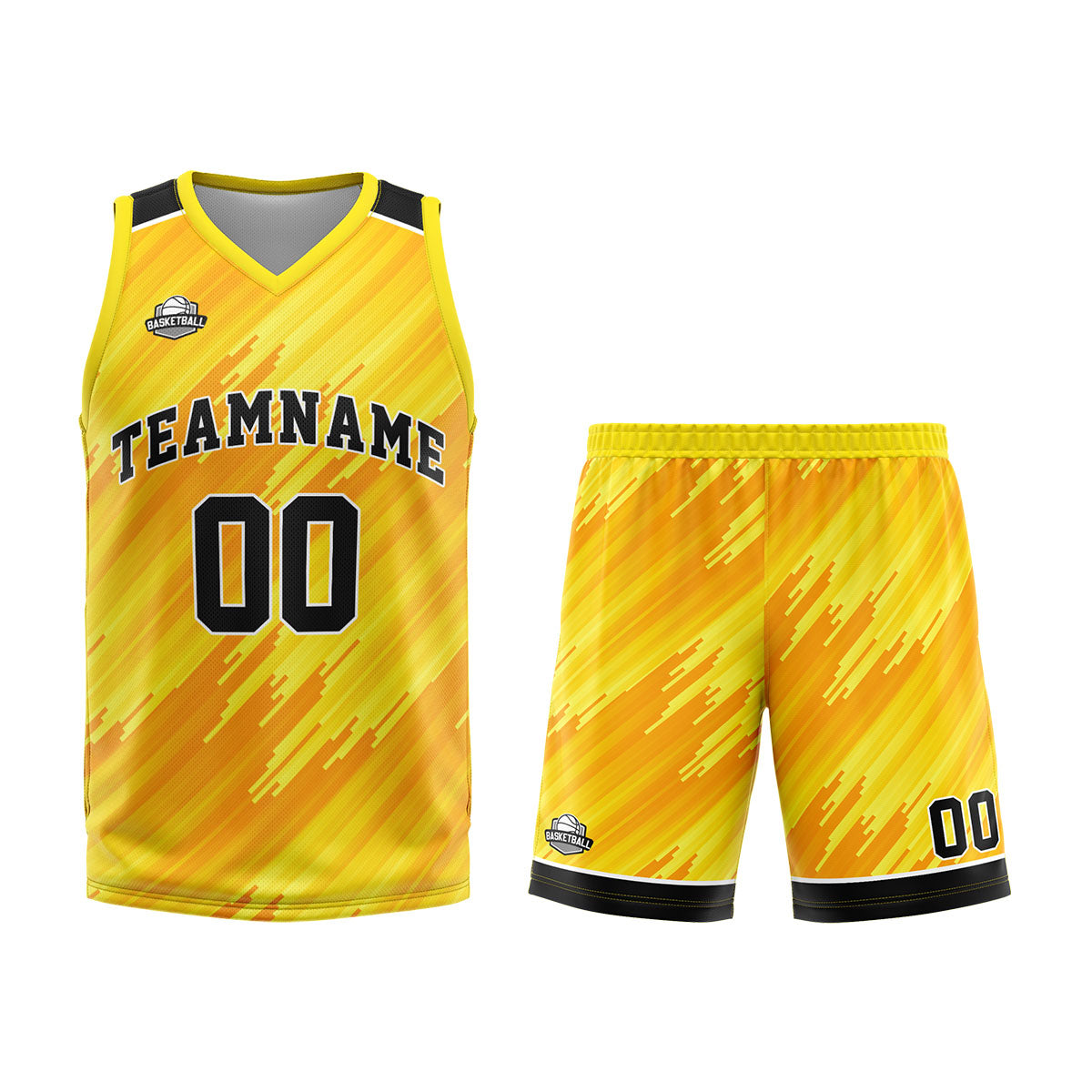 Custom Yellow Basketball Jersey Uniform Suit Printed Your Logo Name Number enthsush