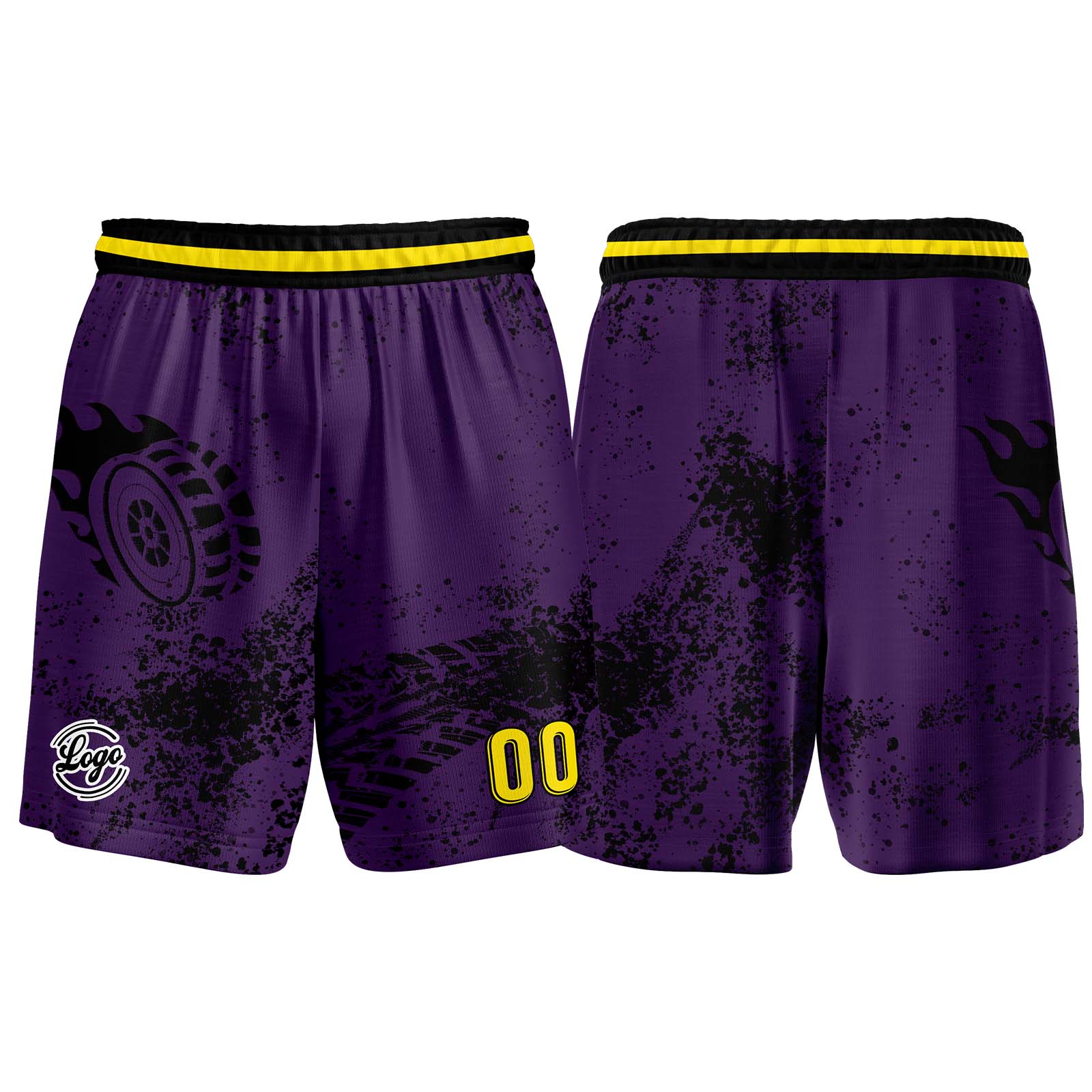 Custom Purple Yellow Basketball Jersey Uniform Suit Printed Your Logo Name Number enthsush