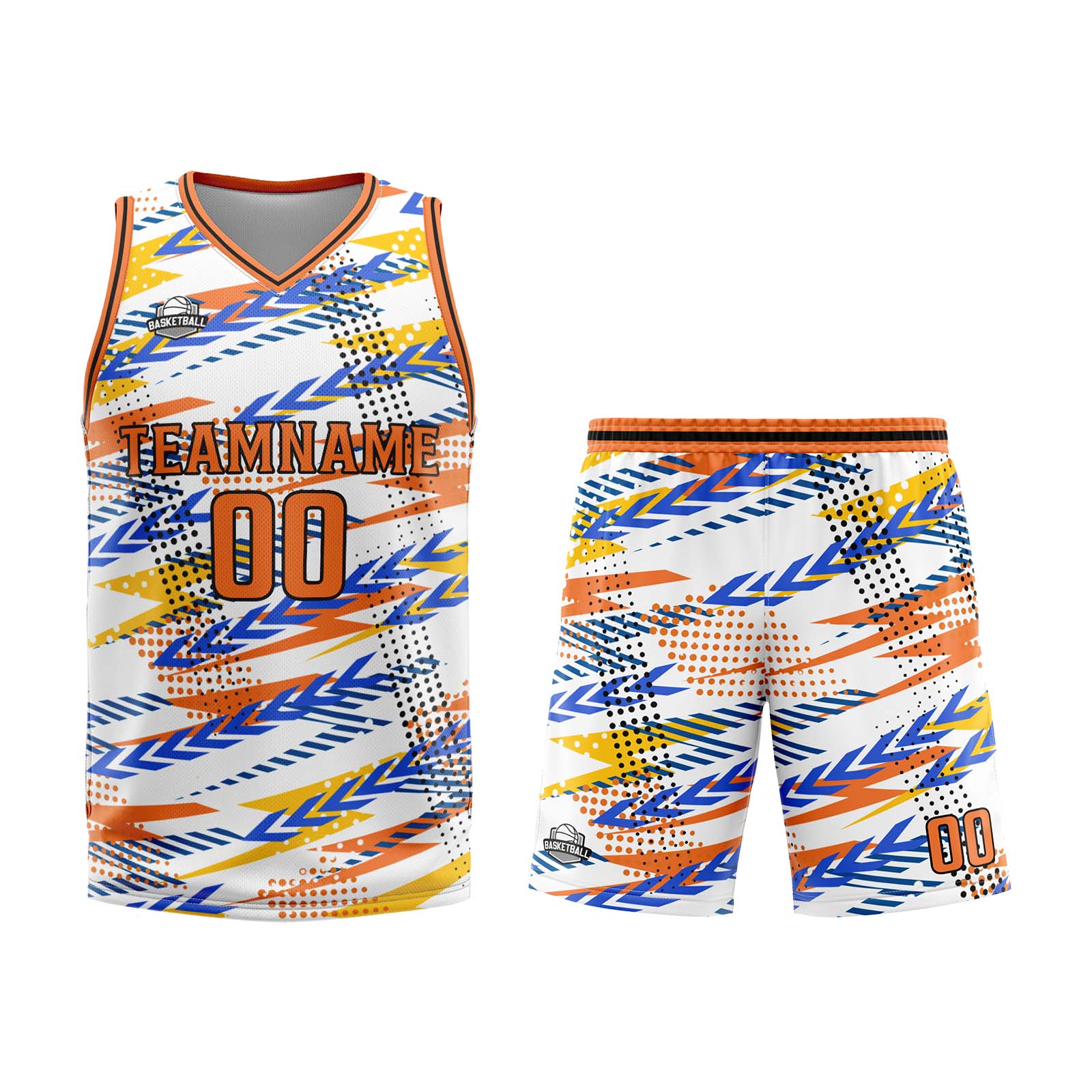 Custom White Orange Basketball Jersey Uniform Suit Printed Your Logo Name Number enthsush