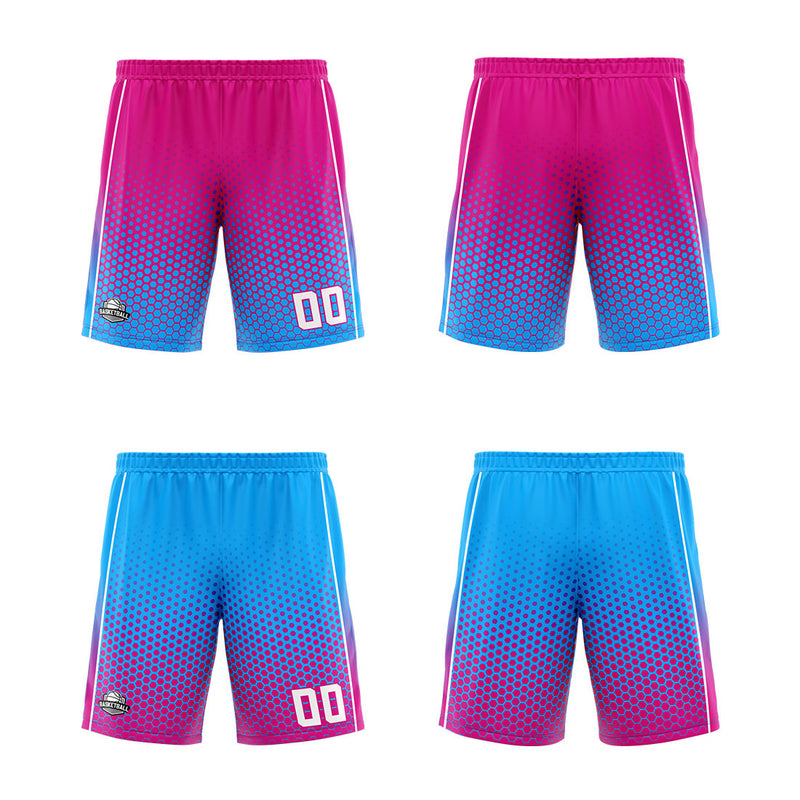Custom Reversible Basketball Suit for Adults and Kids Personalized Jersey Hot Pink-Blue