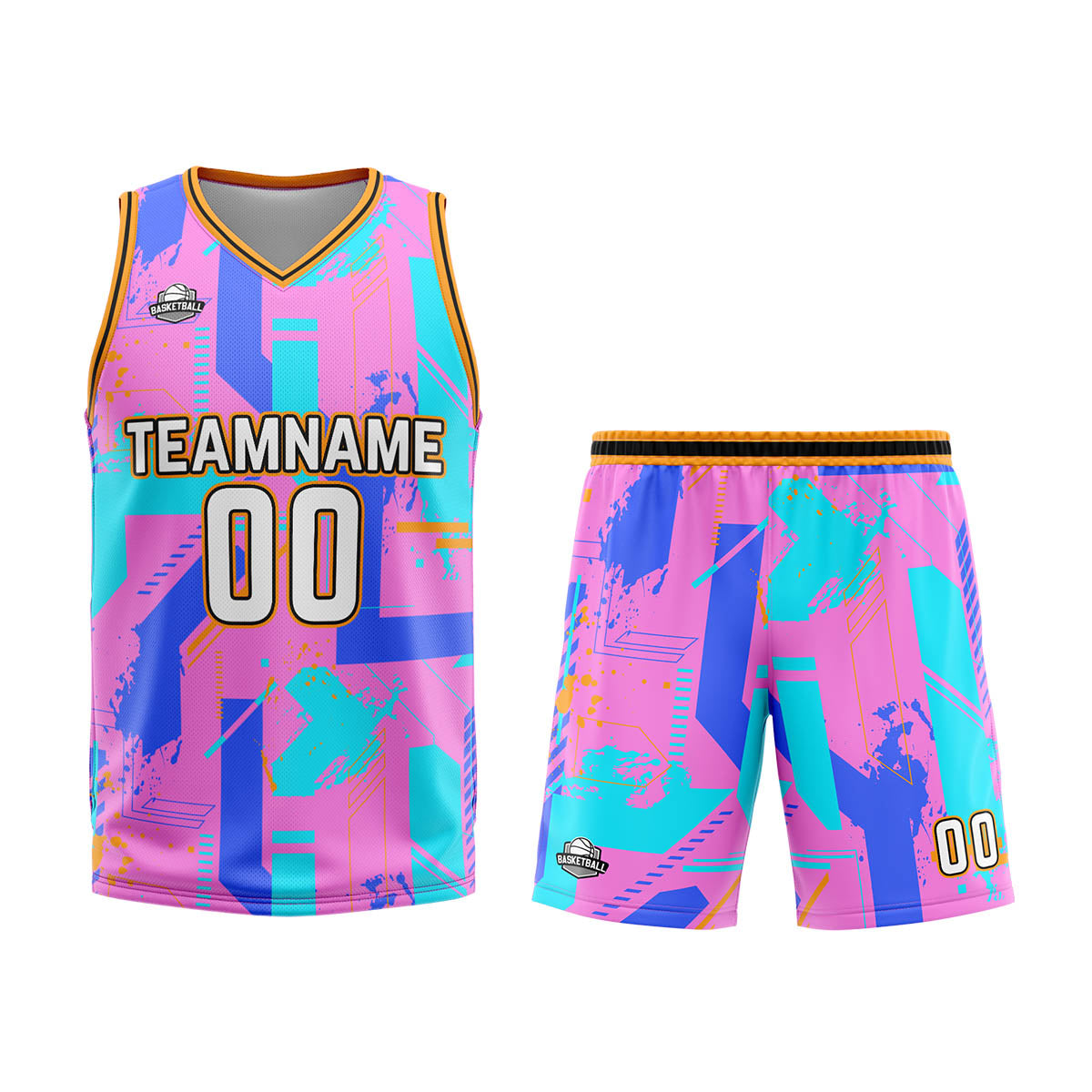 Custom Pink Blue Basketball Jersey Uniform Suit Printed Your Logo Name Number enthsush