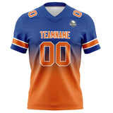 Custom Royal&Orange Gradient Football Jersey Personalized Football Shirts for Men Women  Printed Team Name Number Logo