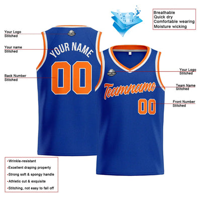Custom Stitched Basketball Jersey for Men, Women  And Kids Royal-Orange enthsush
