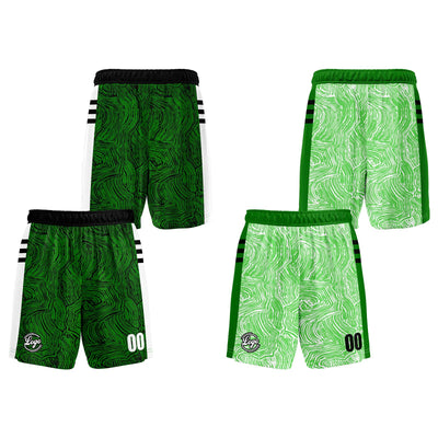 Custom Black Green Reversible Basketball Suit for Adults and Kids Personalized Jersey enthsush