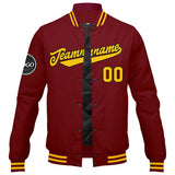 Custom Varsity Jacket Letterman jacket for Men, Women and Youth Crimson Yellow