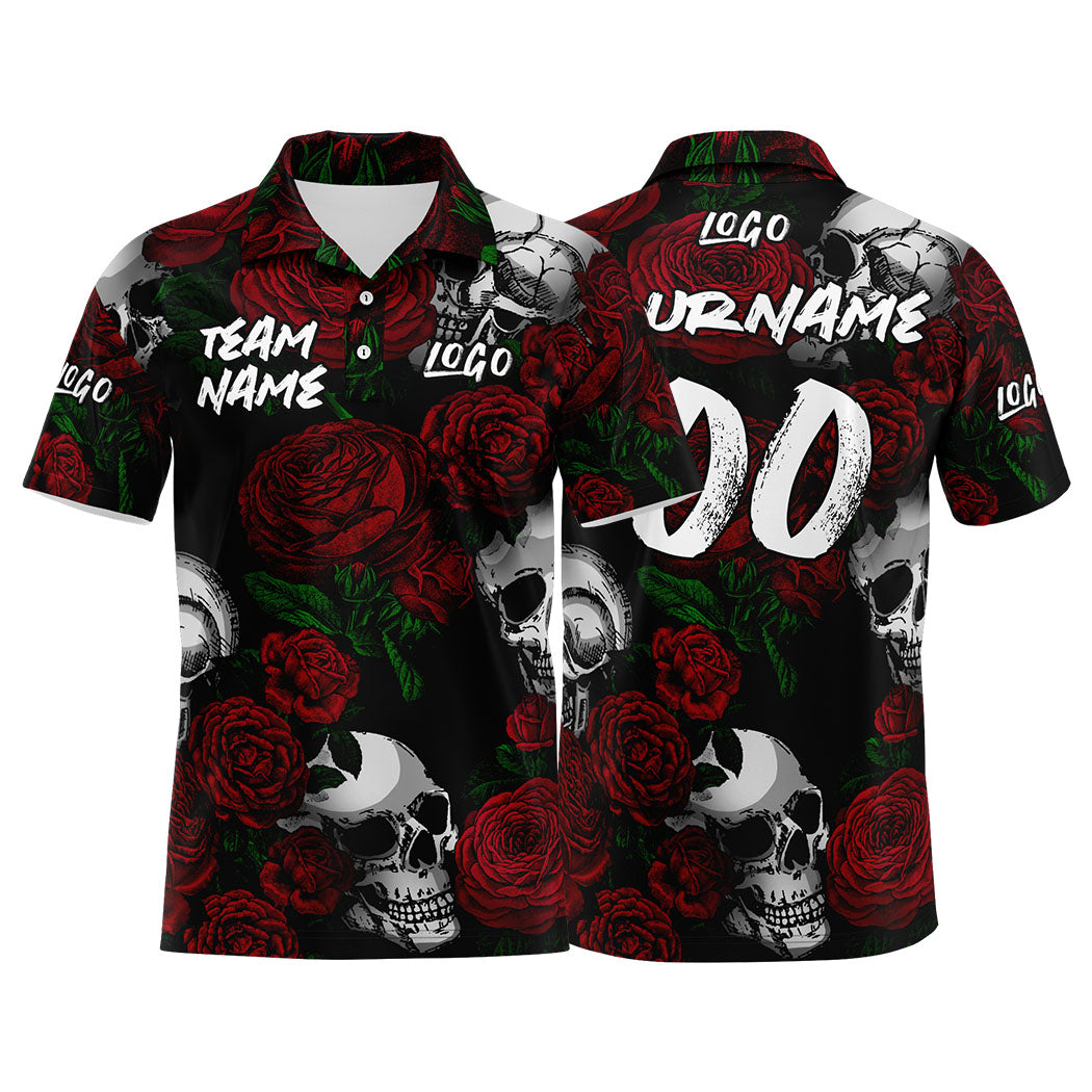 Custom Football Polo Shirts  Add Your Unique Logo/Name/Number Red enthsush