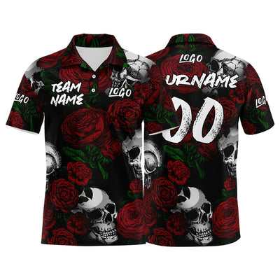 Custom Football Polo Shirts  Add Your Unique Logo/Name/Number Red enthsush