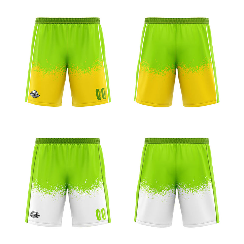 Custom Reversible Basketball Suit for Adults and Kids Personalized Jersey White-Neon Green