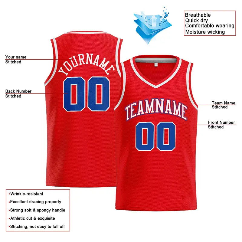 Custom Stitched Basketball Jersey for Men, Women And Kids Red-White-Royal enthsush