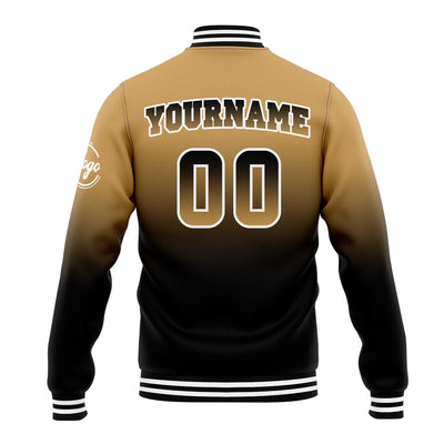 Custom Gradient Varsity Jacket Letterman jacket for Men, Women and Youth Gold&Black enthsush