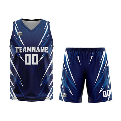 Custom Dark Blue Basketball Jersey Uniform Suit Printed Your Logo Name Number enthsush