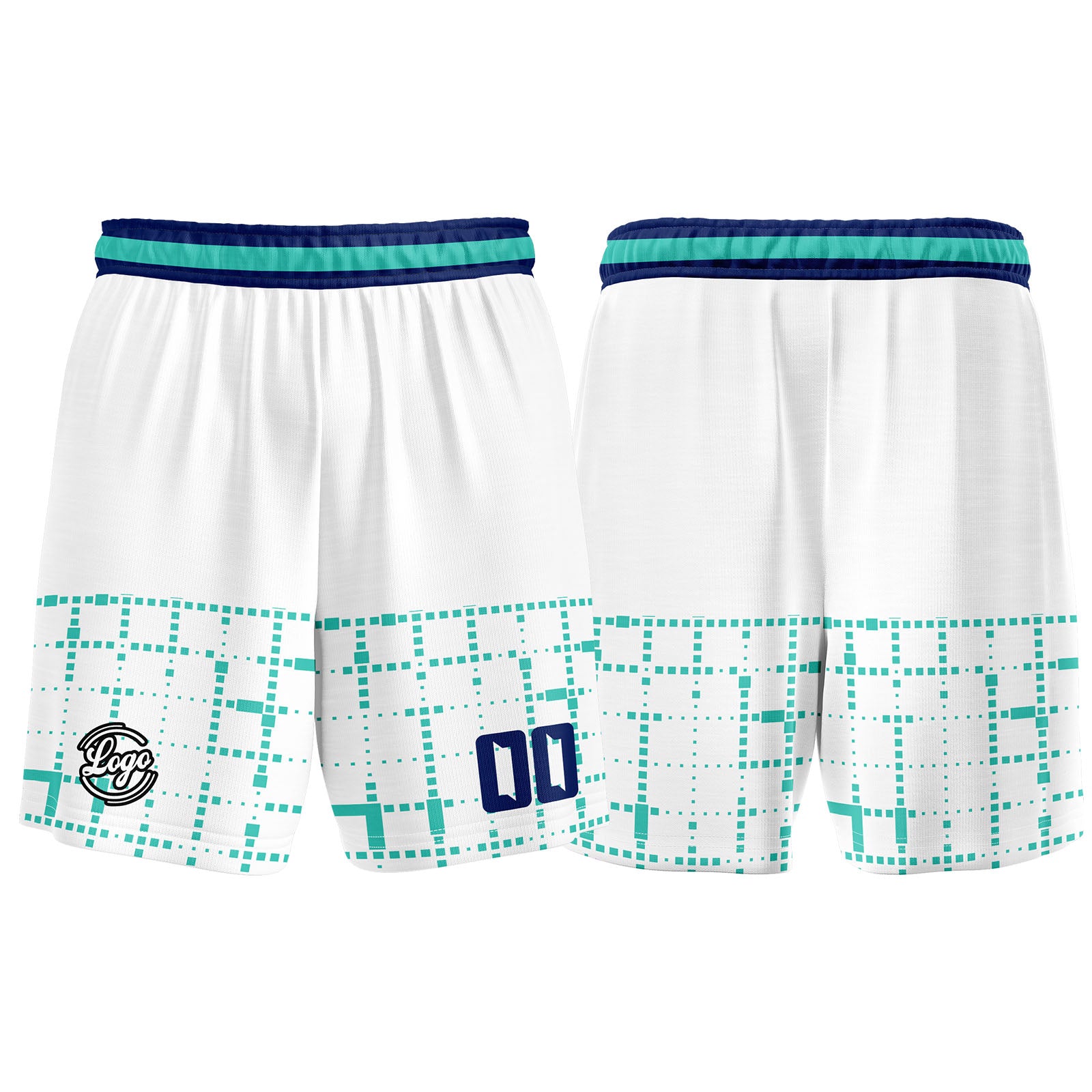 Custom White Teal Navy Basketball Jersey Uniform Suit Printed Your Logo Name Number enthsush