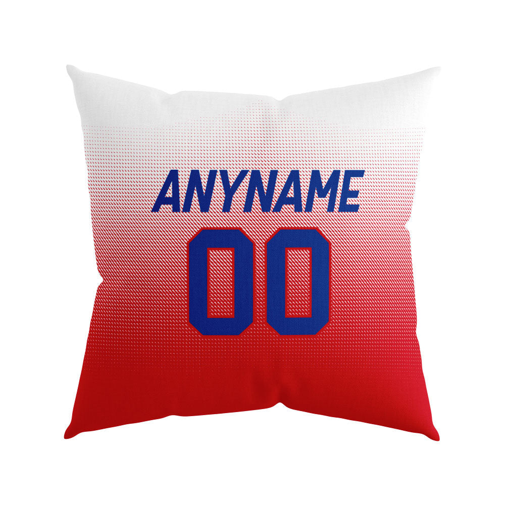 Custom Football Throw Pillow for Men Women Boy Gift Printed Your Personalized Name Number Red&Royal&White enthsush