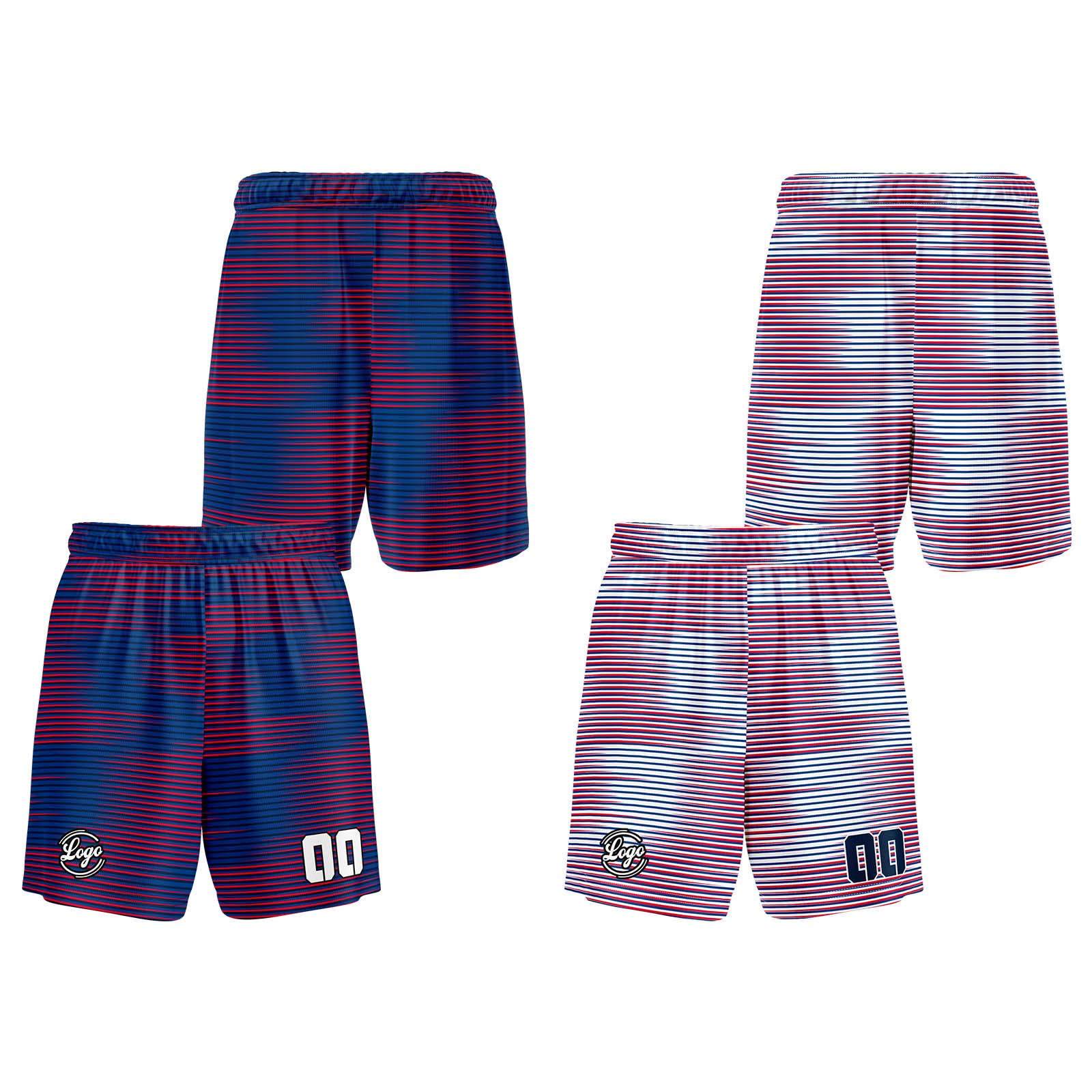 Custom Blue Red Reversible Basketball Suit for Adults and Kids Personalized Jersey enthsush