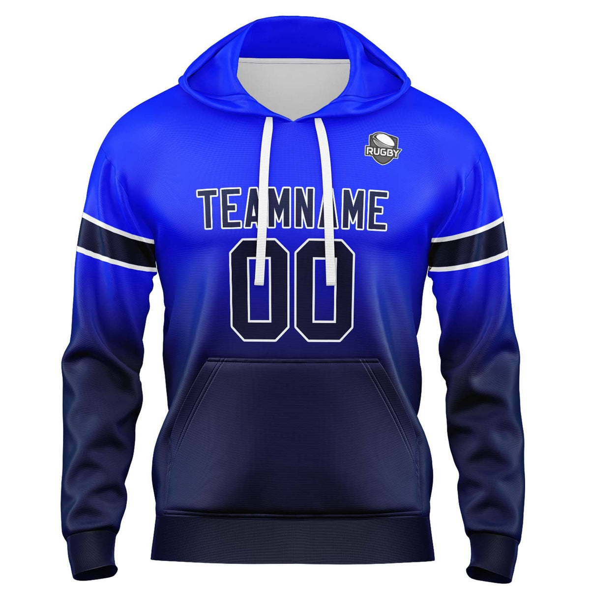 Custom Gradient Hoodie For Man Woman Girl Boy Print Your Logo Name Number Royal&Navy enthsush