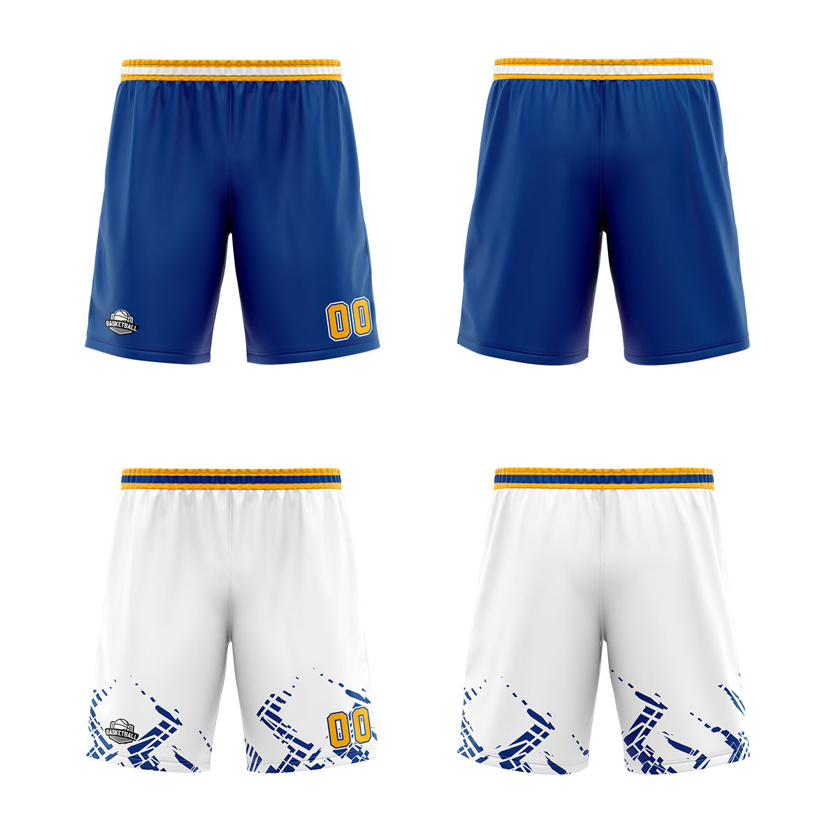 Custom Blue Orange Reversible Basketball Suit for Adults and Kids Personalized Jersey enthsush