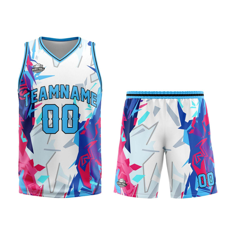 Custom Light Blue Basketball Jersey Uniform Suit Printed Your Logo Name Number