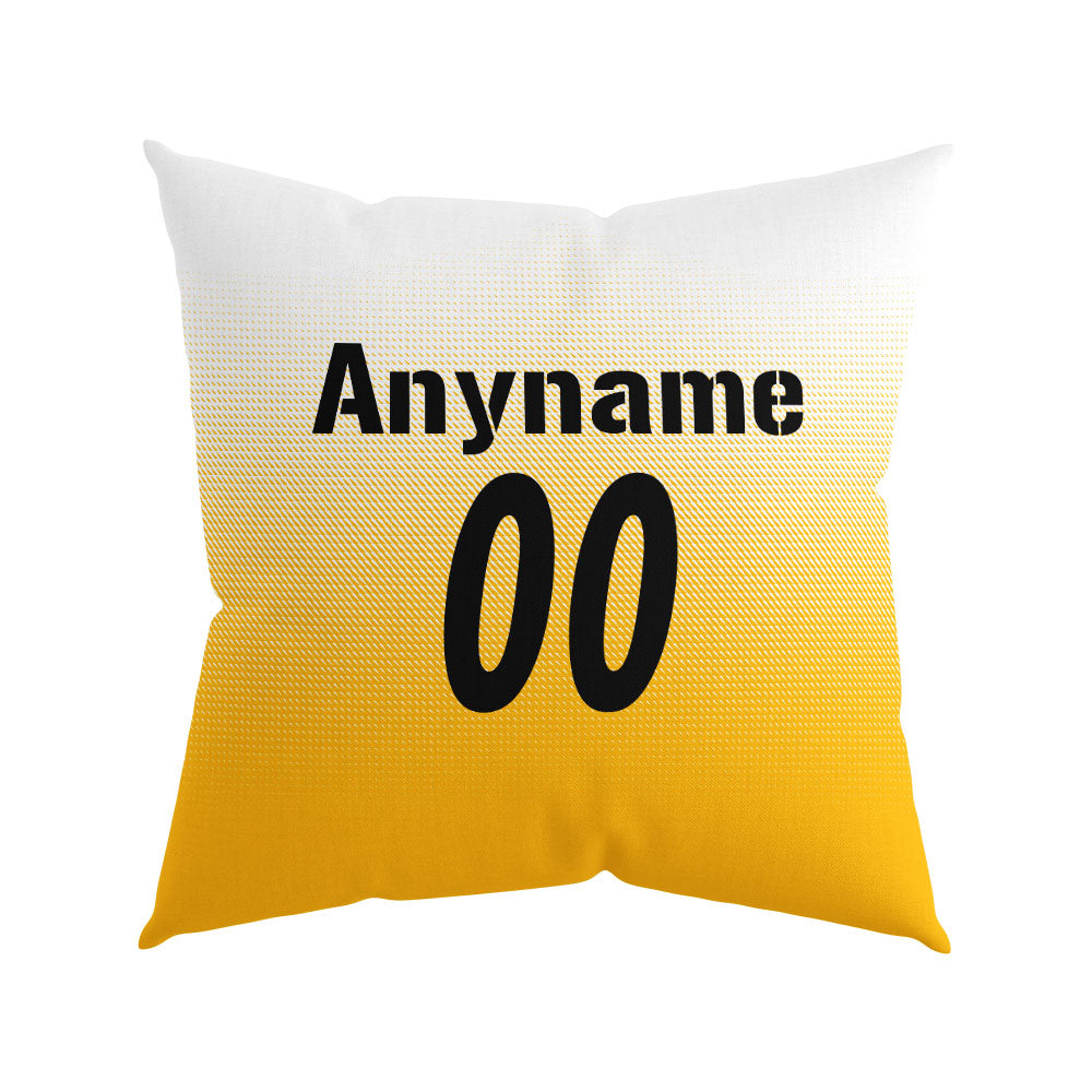 Custom Football Throw Pillow for Men Women Boy Gift Printed Your Personalized Name Number Yellow&Black&White enthsush