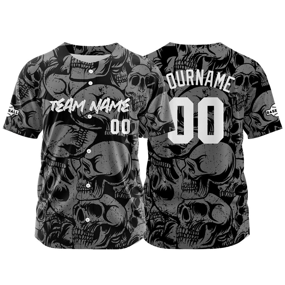 Custom Baseball Jersey Personalized Baseball Shirt for Men Women Kids Youth Teams Stitched and Print Black&Grey enthsush