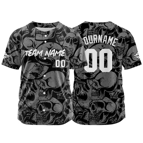 Custom Baseball Jersey Personalized Baseball Shirt for Men Women Kids Youth Teams Stitched and Print Black&Grey enthsush