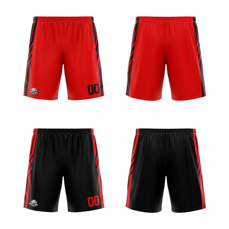 Custom Reversible Basketball Suit for Adults and Kids Personalized Jersey Red-Black