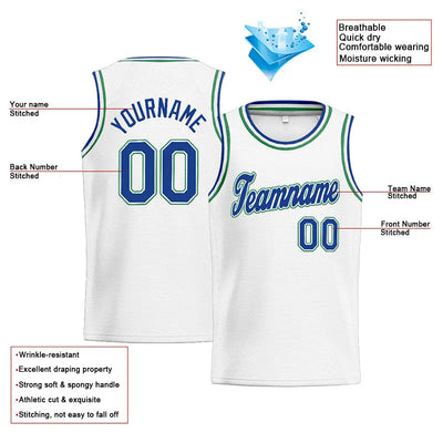 Custom Stitched Basketball Jersey for Men, Women And Kids Kelly White-Blue-Teal enthsush