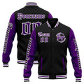 Custom Varsity Jacket Letterman jacket for Men, Women and Youth Purple Black enthsush