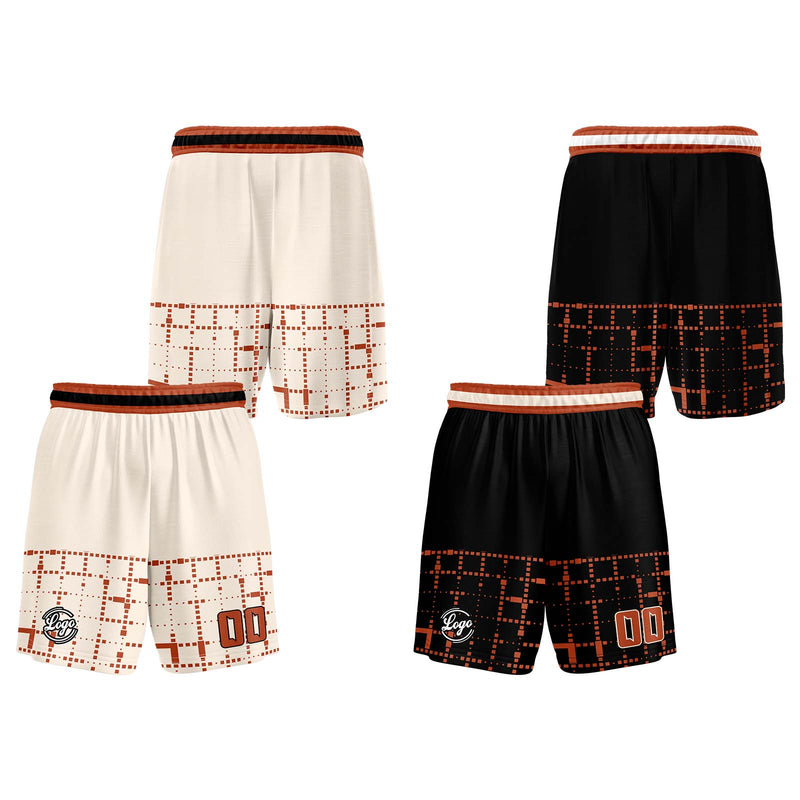 Custom Cream Reddish Brown Reversible Basketball Suit for Adults and Kids Personalized Jersey