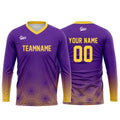 Custom Yellow Purple Basketball Soccer Football Shooting Long T-Shirt for Adults and Kids enthsush