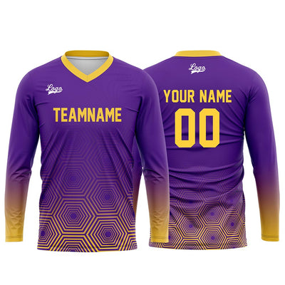Custom Yellow Purple Basketball Soccer Football Shooting Long T-Shirt for Adults and Kids enthsush