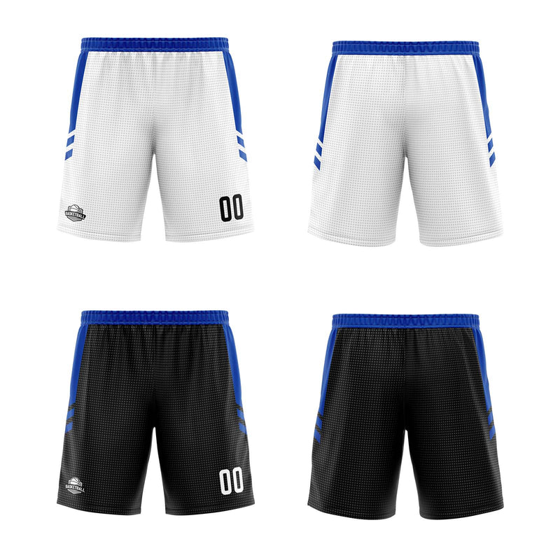 Custom White Blue Reversible Basketball Suit for Adults and Kids Personalized Jersey