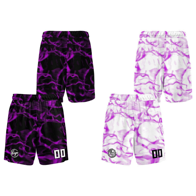 Custom Black Purple Reversible Basketball Suit for Adults and Kids Personalized Jersey