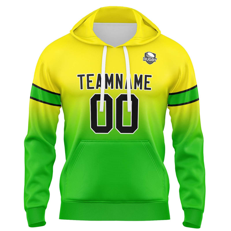 Custom Gradient Hoodie For Man Woman Girl Boy Print Your Logo Name Number Yellow&Green