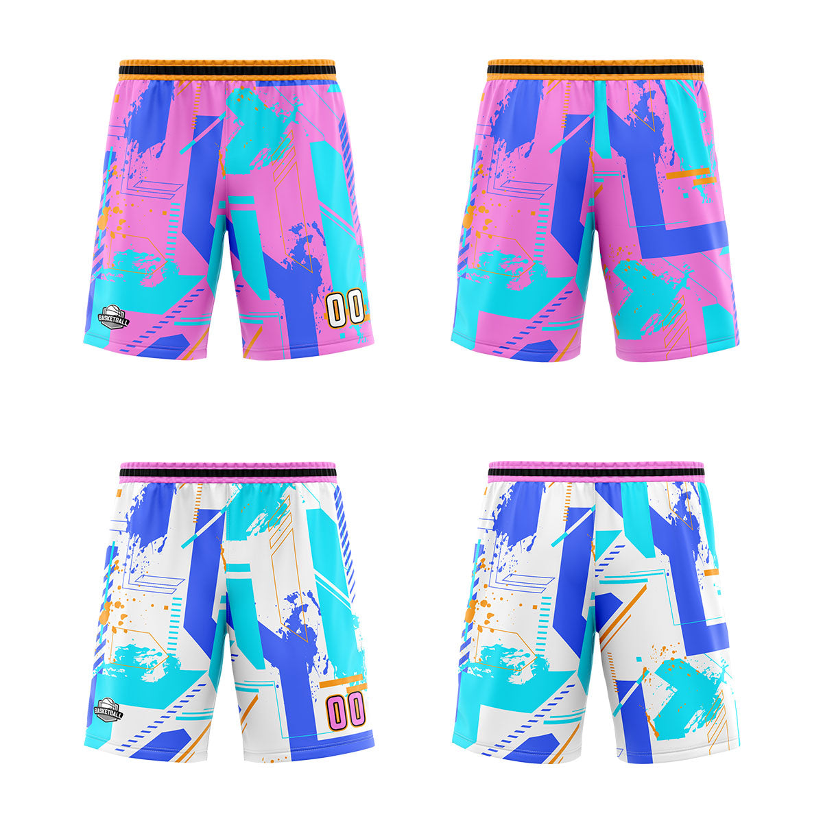 Custom Pink Blue Reversible Basketball Suit for Adults and Kids Personalized Jersey enthsush