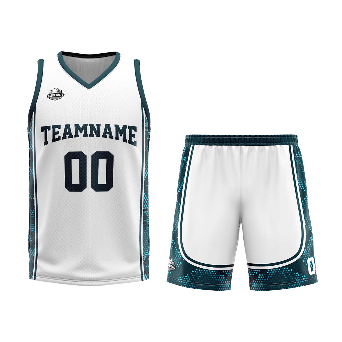 Custom White Dark Green Basketball Jersey Uniform Suit Printed Your Logo Name Number enthsush