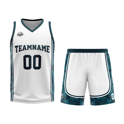Custom White Dark Green Basketball Jersey Uniform Suit Printed Your Logo Name Number enthsush