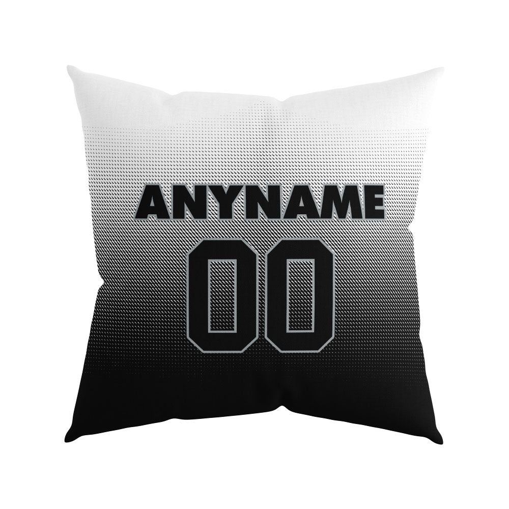 Custom Football Throw Pillow for Men Women Boy Gift Printed Your Personalized Name Number Black&Gray&White enthsush