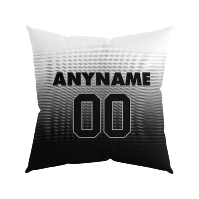 Custom Football Throw Pillow for Men Women Boy Gift Printed Your Personalized Name Number Black&Gray&White enthsush