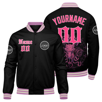 Custom Varsity Jacket Letterman jacket for Men, Women and Youth Pink enthsush