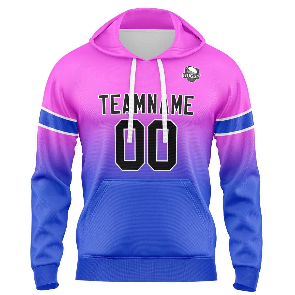 Custom Gradient Hoodie For Man Woman Girl Boy Print Your Logo Name Number Pink&Blue enthsush