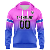 Custom Gradient Hoodie For Man Woman Girl Boy Print Your Logo Name Number Pink&Blue