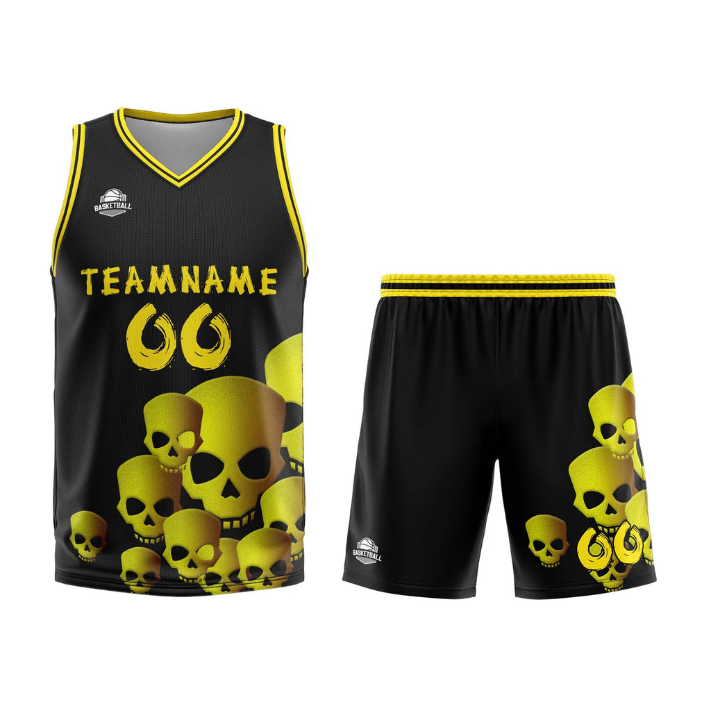 Custom Fluid Yellow Basketball Jersey Uniform Suit Printed Your Logo Name Number enthsush