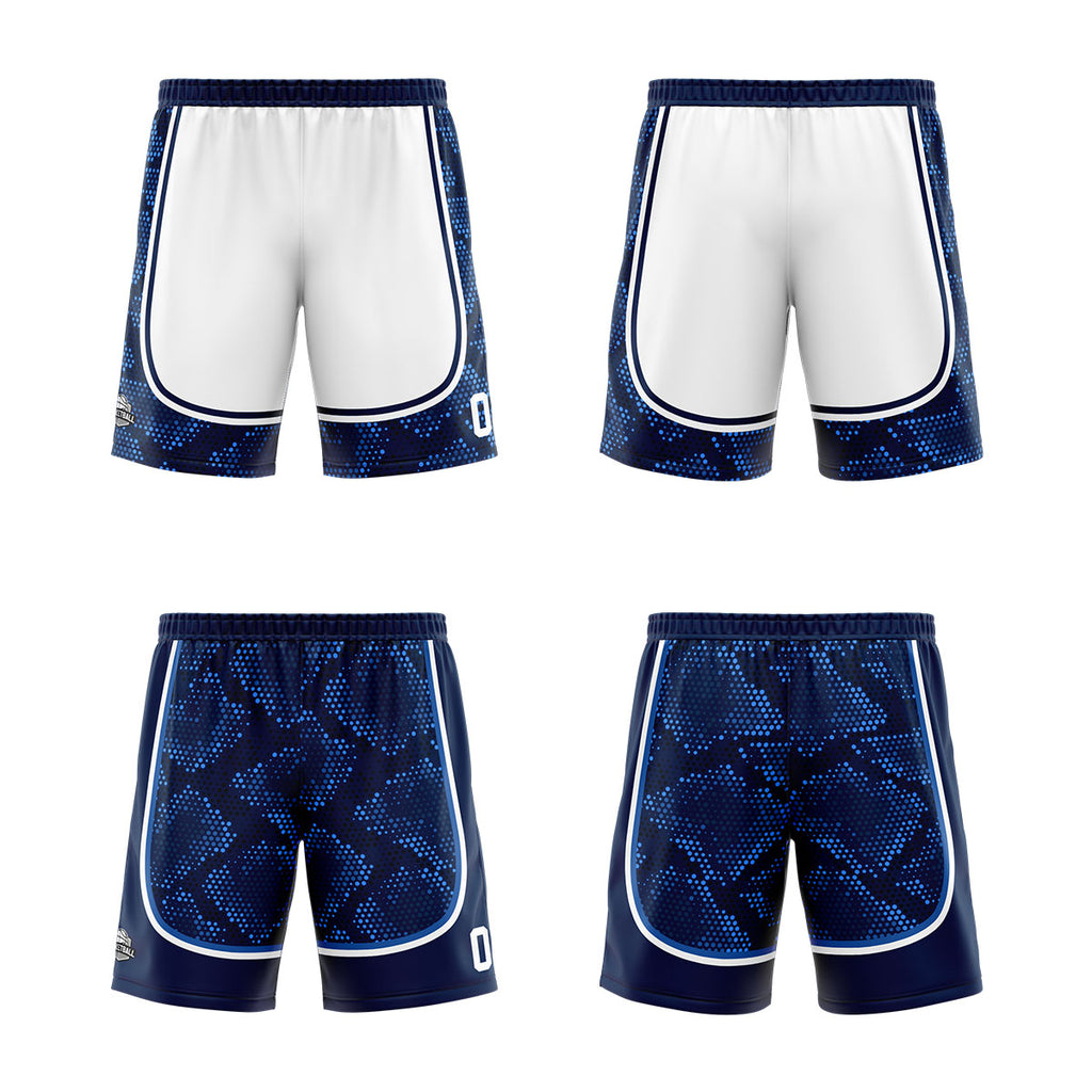 Custom White Dark Blue Reversible Basketball Suit for Adults and Kids Personalized Jersey enthsush
