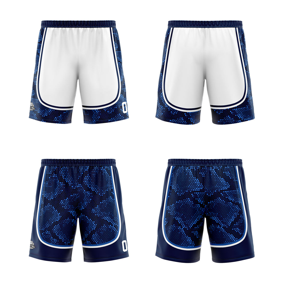 Custom White Dark Blue Reversible Basketball Suit for Adults and Kids Personalized Jersey enthsush