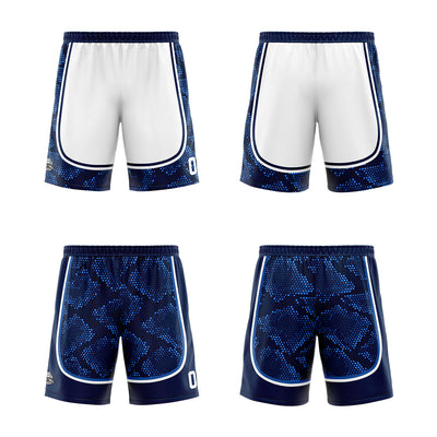 Custom White Dark Blue Reversible Basketball Suit for Adults and Kids Personalized Jersey enthsush
