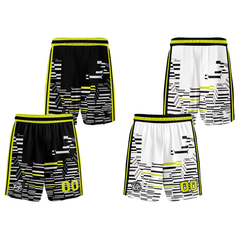 Custom Black Lime Green Reversible Basketball Suit for Adults and Kids Personalized Jersey
