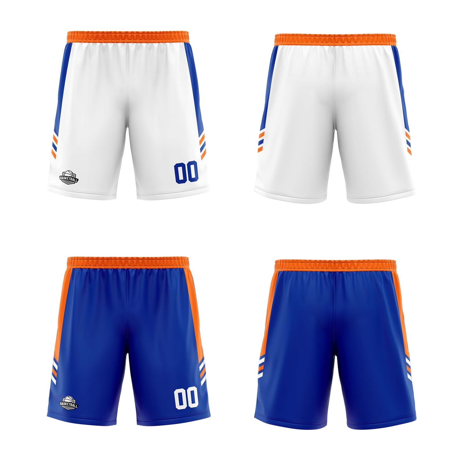 Custom Orange Royal Reversible Basketball Suit for Adults and Kids Personalized Jersey enthsush