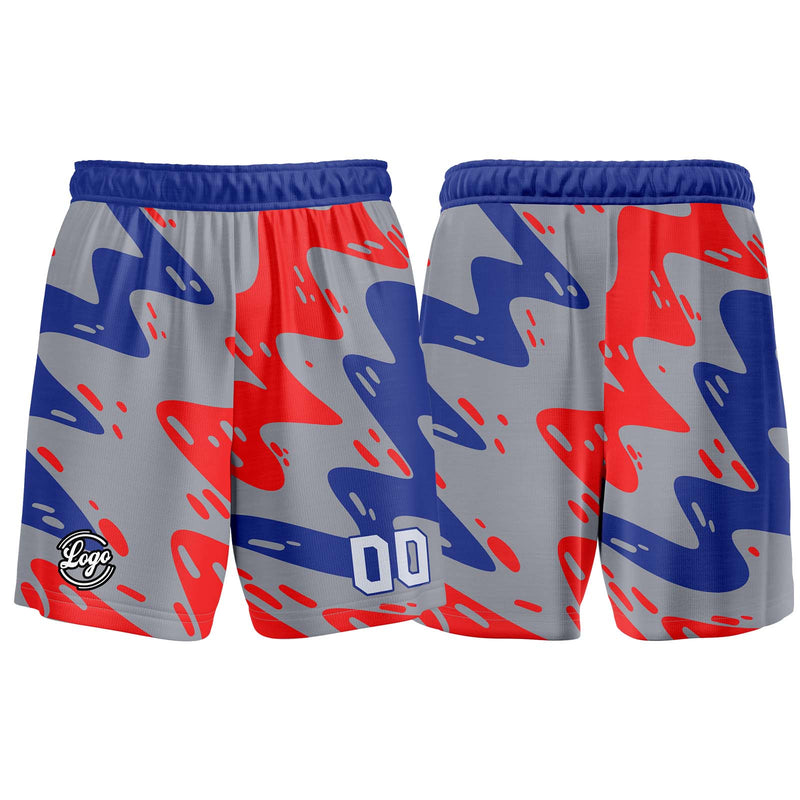 Custom Grey Blue Red Basketball Jersey Uniform Suit Printed Your Logo Name Number