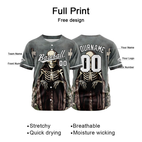 Custom Baseball Jersey Personalized Baseball Shirt for Men Women Kids Youth Teams Stitched and Print Gray enthsush